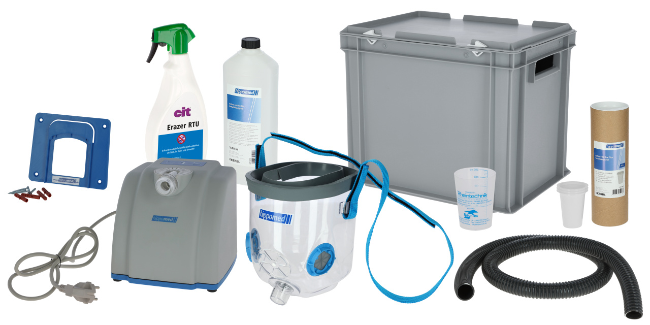 Air One Strom Gr. PONY Hippomed Ultraschall-Inhalator Komplettset mit Zubehör